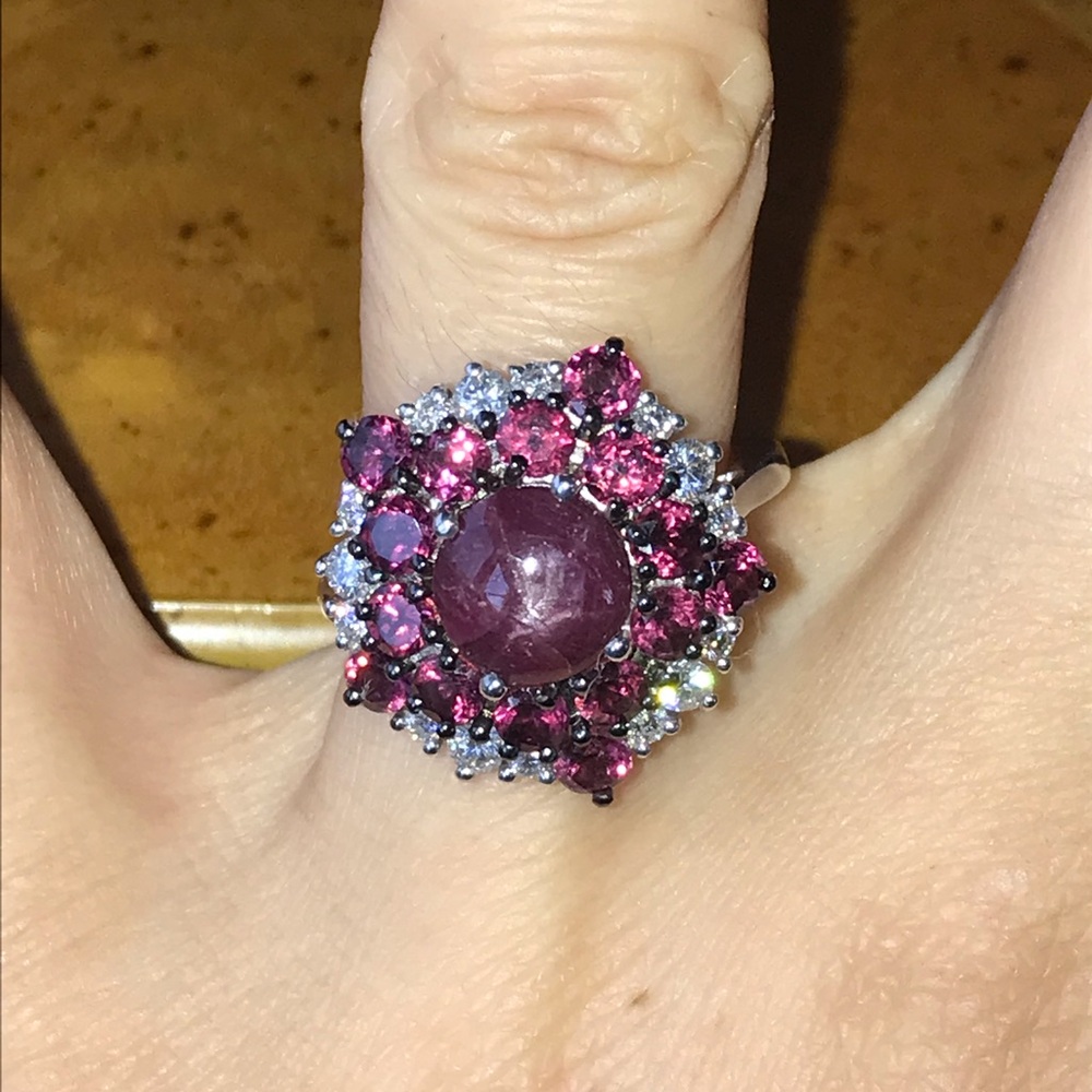 Elegant Pink and Silver Gemstone Ring